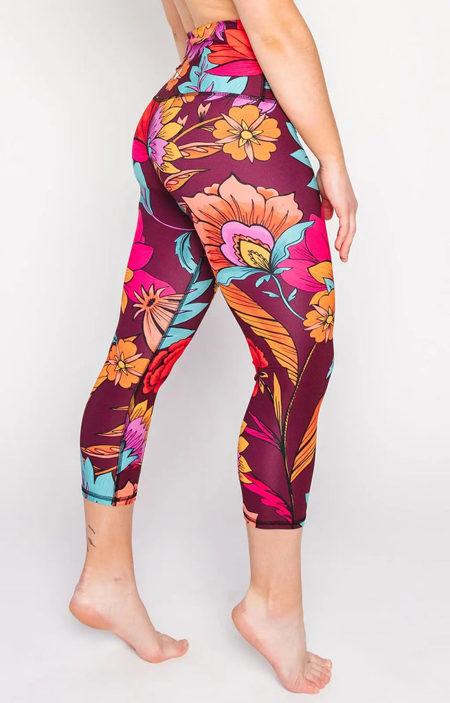 Indie Flow Printed Yoga Crops by Yoga Democracy Yoga Democracy