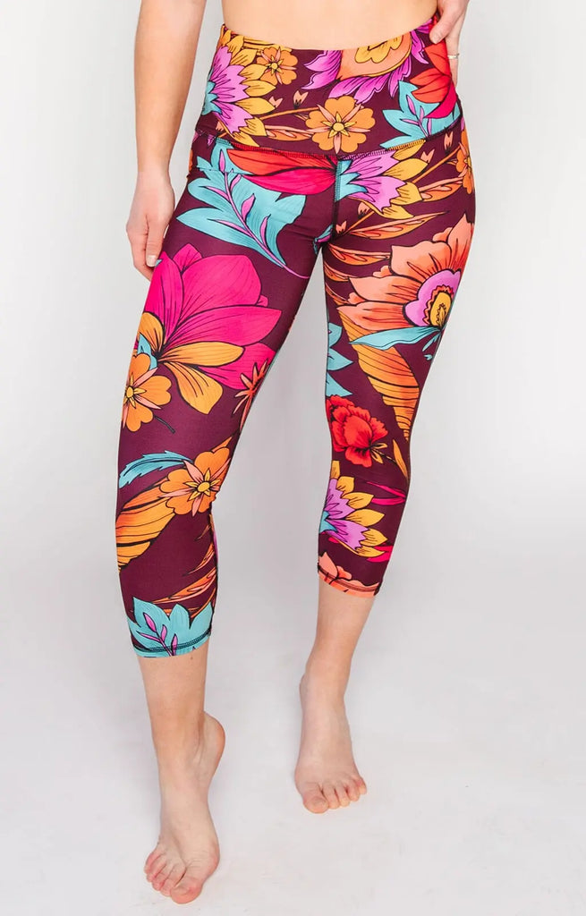 Indie Flow Printed Yoga Crops by Yoga Democracy Yoga Democracy