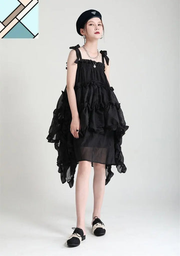 Kaisho Irregular Ruffle Dress by Marigold Shadows MARIGOLD SHADOWS