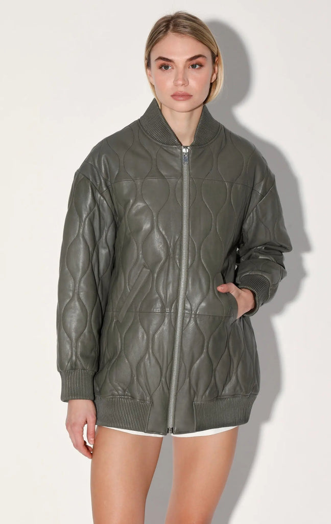 Kyrie Jacket, Army - Puffer Leather by Walter Baker Walter Baker