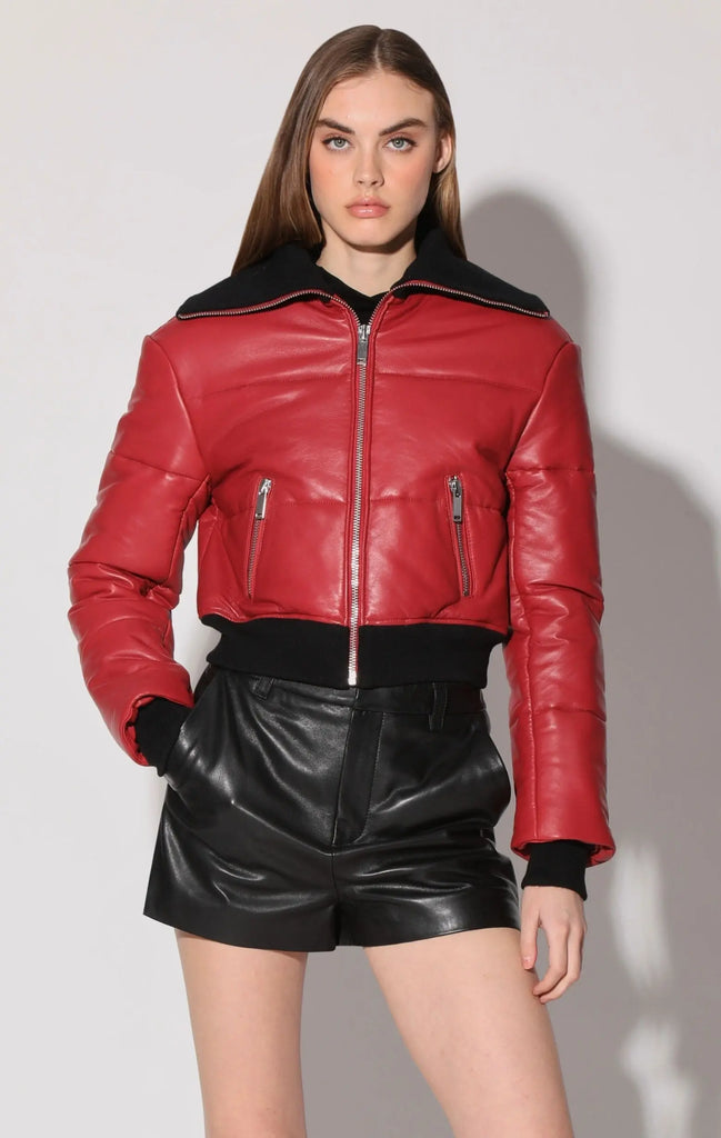 Laylah Jacket, Red - Leather by Walter Baker Walter Baker