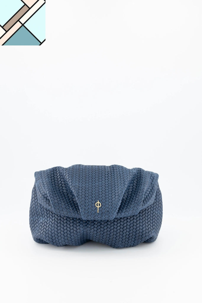 Leda Braid Handbag Navy OTRERA