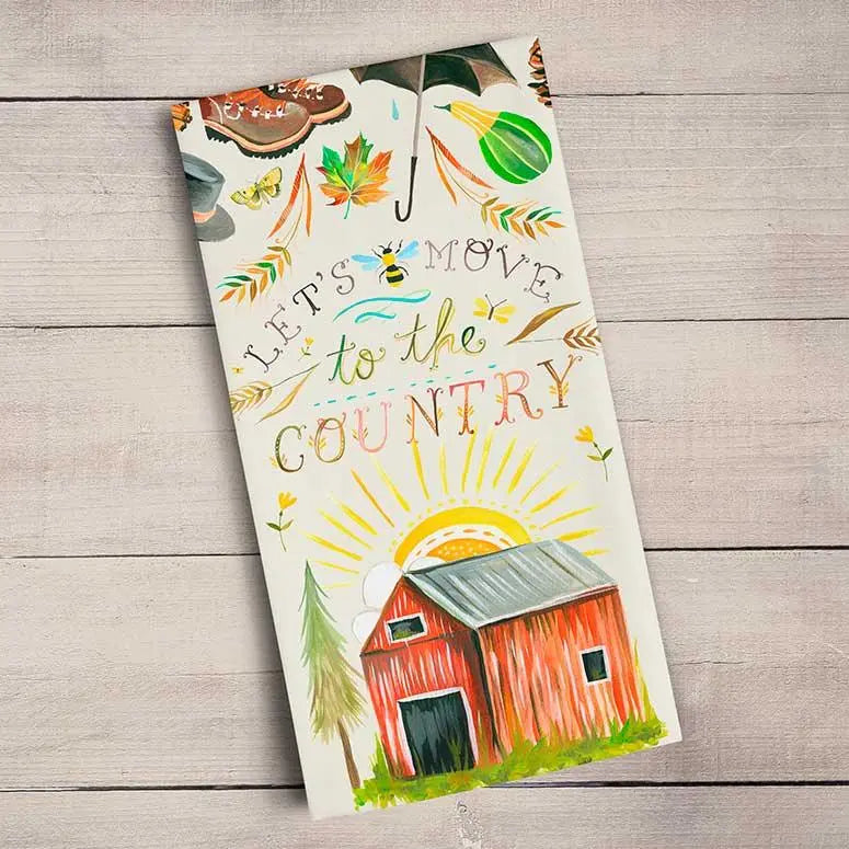 Let's Move To The Country Tea Towels by GreenBox Art GreenBox Art