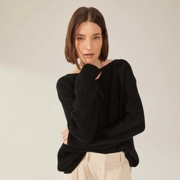 Lila Chunky Cashmere Boatneck by Italic Italic