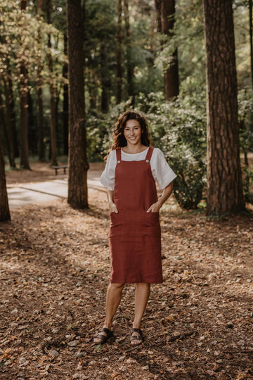 Linen apron dress JADE by AmourLinen AMOURLINEN