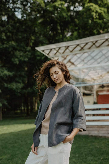 Linen oversized jacket Kyiv by AmourLinen AMOURLINEN