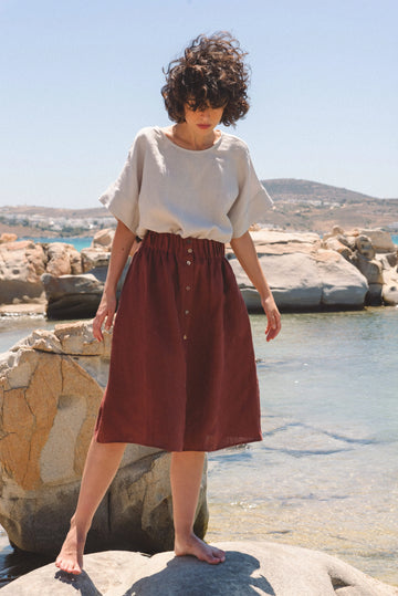 Linen skirt with buttons DAISY by AmourLinen AMOURLINEN