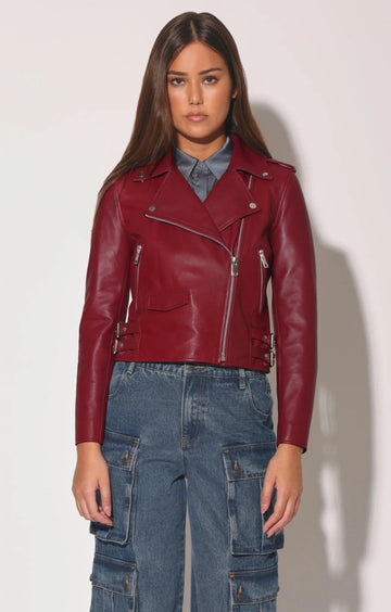 Liz Jacket, Garnet - Leather by Walter Baker Walter Baker