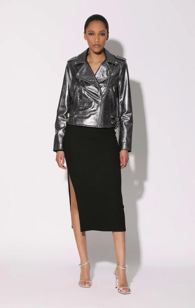 Liz Jacket, Gunmetal - Leather by Walter Baker Walter Baker