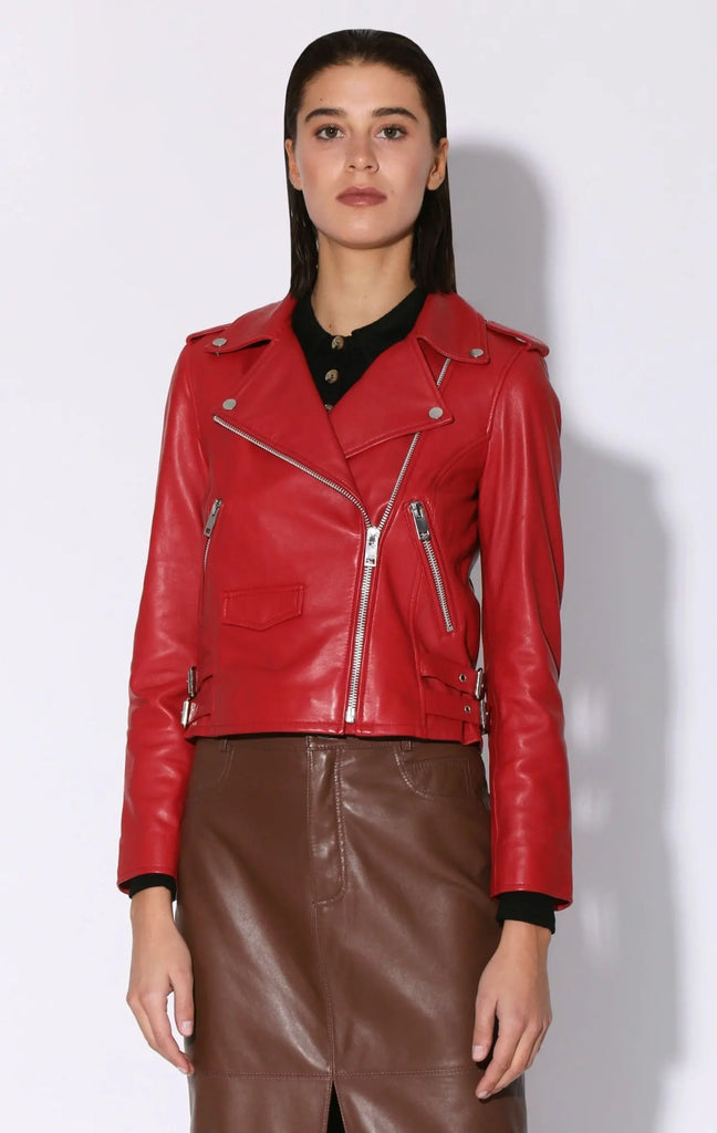 Liz Jacket, Red - Leather by Walter Baker Walter Baker