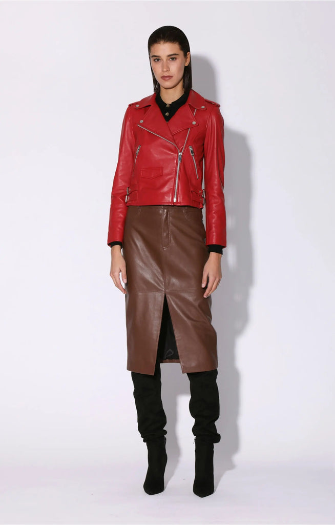 Liz Jacket, Red - Leather by Walter Baker Walter Baker