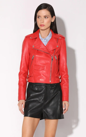 Liz Jacket, Scarlet - Leather by Walter Baker Walter Baker