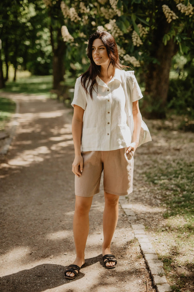 Long linen shorts MATILDA by AmourLinen AMOURLINEN