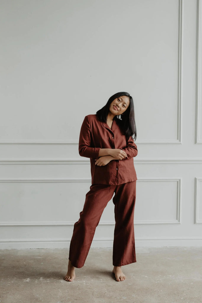 Long sleeve pajama set Nightly by AmourLinen AMOURLINEN