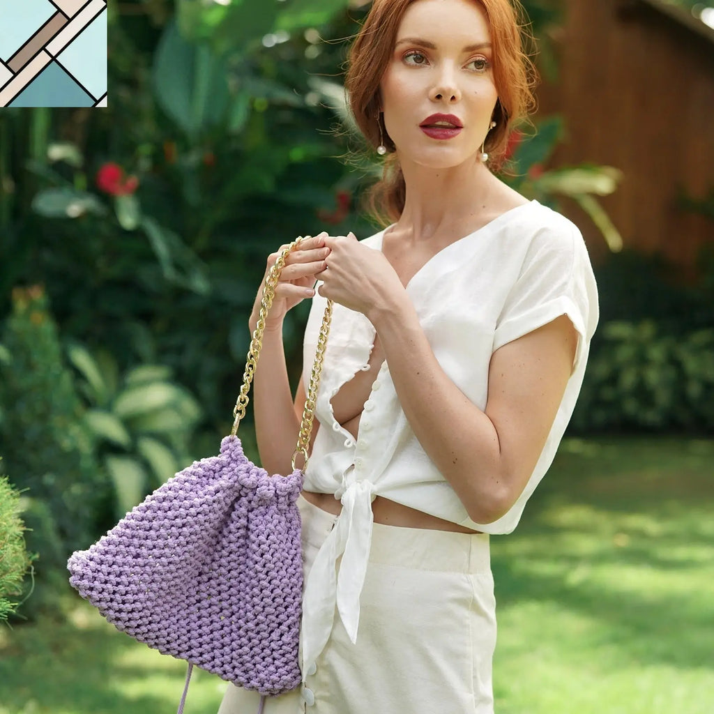 Lyon Macrame Tote Bag, in Lilac by BrunnaCo BRUNNA CO