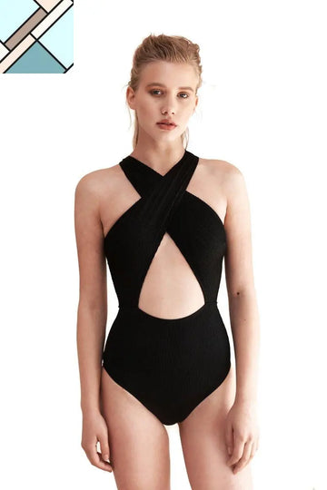 Maenam Front Cross One Piece Swimsuit MOVOM