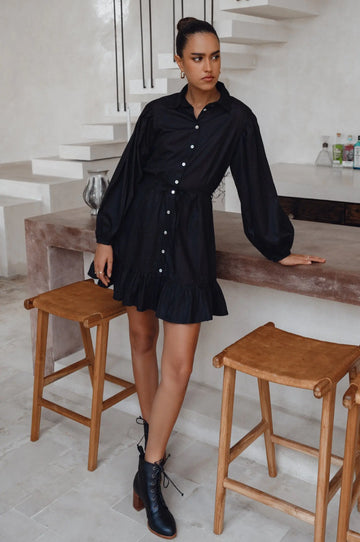 Malina Button Down Cotton Mini Dress by Bali ELF Bali ELF