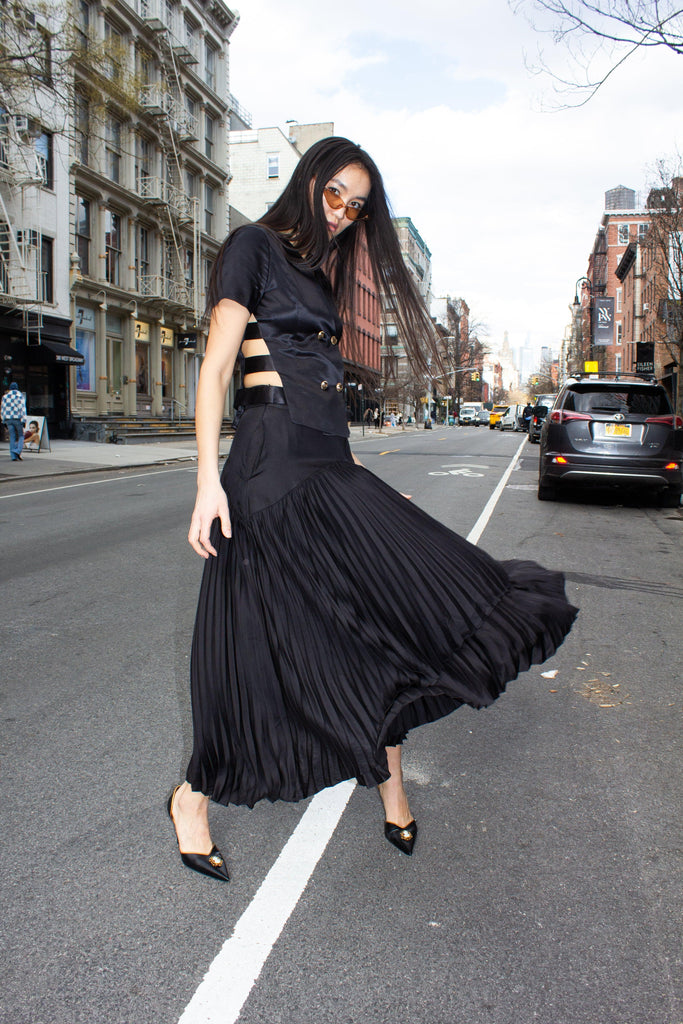 Maryanne Black Pleated Skirt by Le Réussi® Le Réussi®