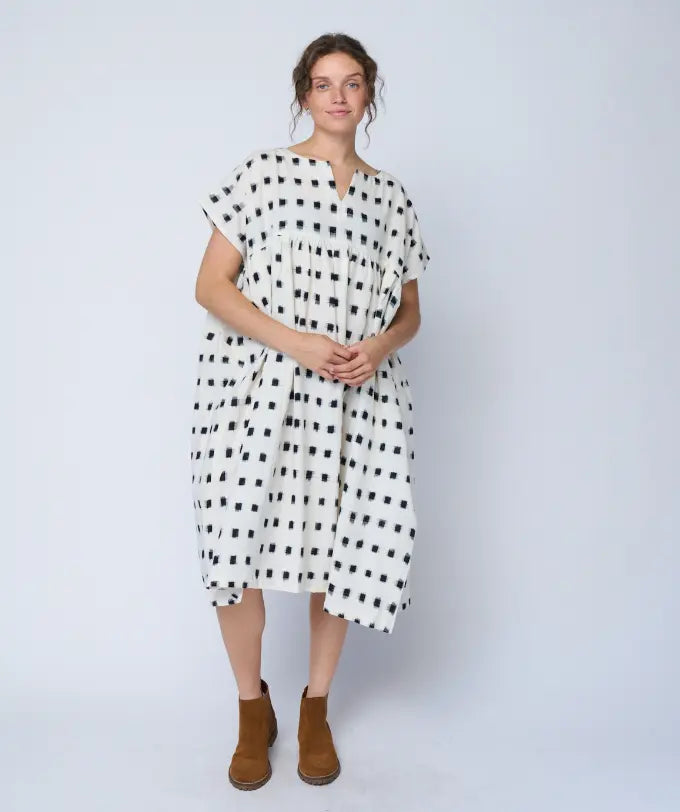 Meadow Dress -                                      Ikat Squares by And For Good And For Good