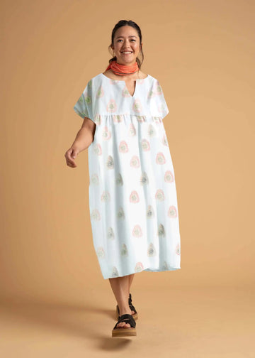 Meadow Dress - Totem Paisley in Baked Clay & Olive Oil by And For Good And For Good