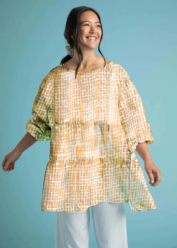 Meadow Tiered Tunic - Messy Dots in Baked Clay by And For Good And For Good