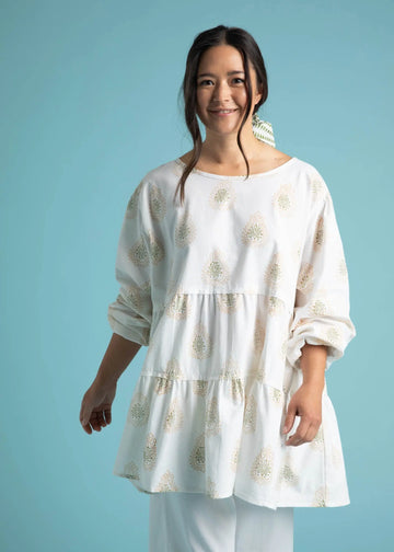 Meadow Tiered Tunic - Totem Paisley in Baked Clay by And For Good And For Good