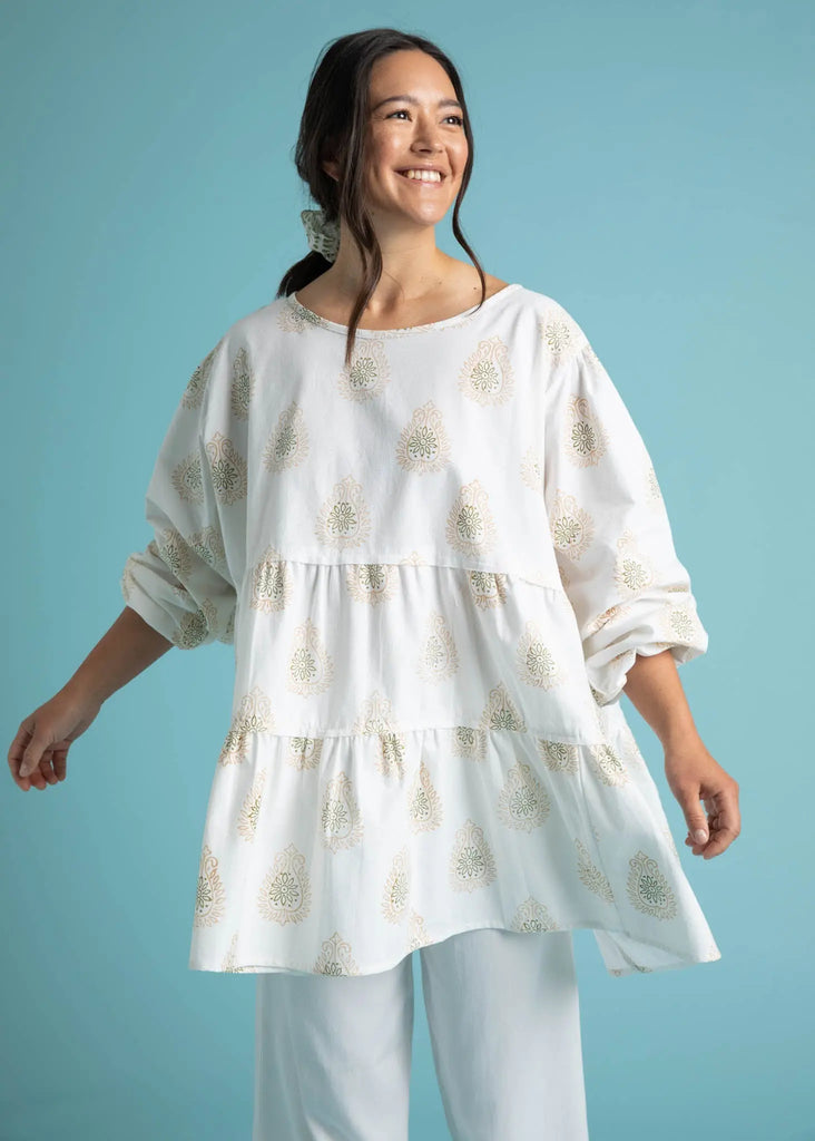 Meadow Tiered Tunic - Totem Paisley in Baked Clay by And For Good And For Good