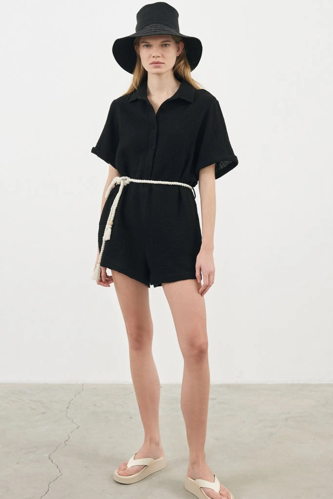 Mia Romper - Black by The Handloom The Handloom