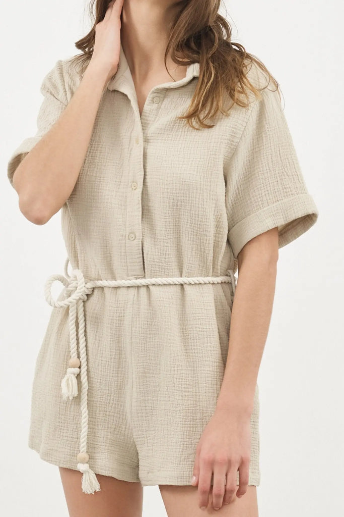 Mia Romper - Oatmeal by The Handloom The Handloom