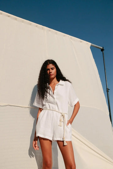 Mia Romper - White by The Handloom The Handloom