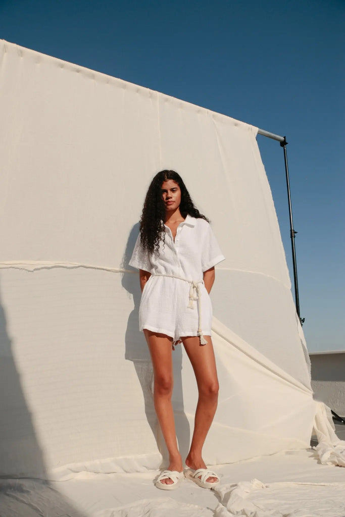 Mia Romper - White by The Handloom The Handloom