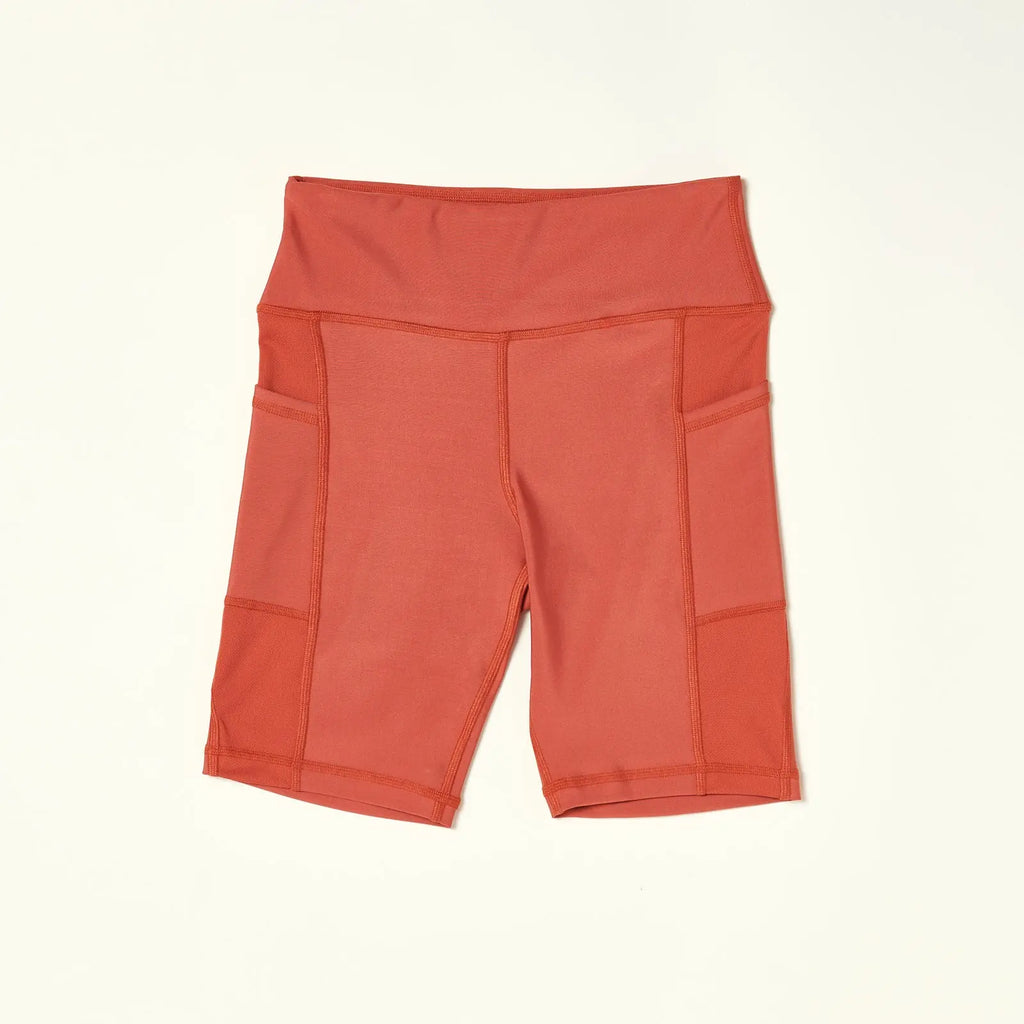 Over-Time Recycled Poly Biker Shorts in Hotsauce by ALAMAE ALAMAE