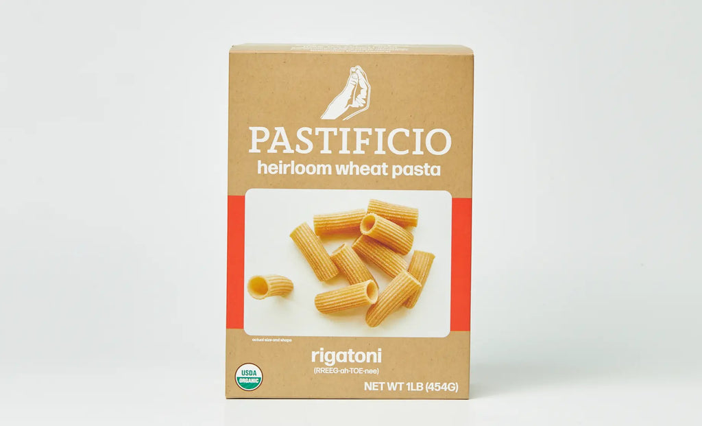 Pastificio Boulder RIGATONI Heritage Ancient Wheat Pasta Box - 6 boxes x 16 oz case by Farm2Me FARM2ME