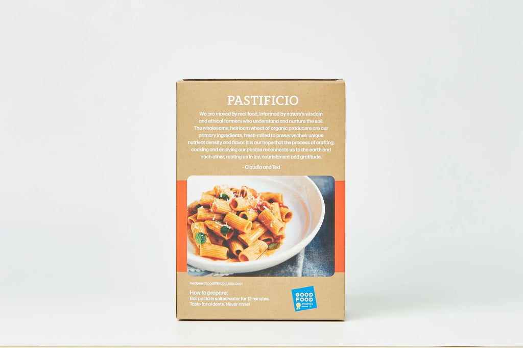 Pastificio Boulder RIGATONI Heritage Ancient Wheat Pasta Box - 6 boxes x 16 oz case by Farm2Me FARM2ME