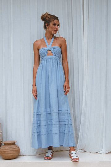 Penelope Halter Linen Maxi Dress by Bali ELF Bali ELF