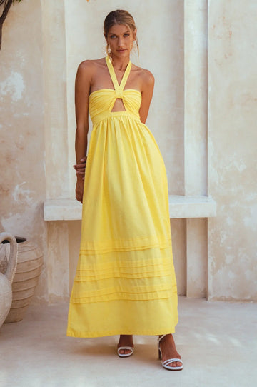 Penelope Halter Linen Maxi Dress by Bali ELF Bali ELF