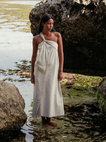 Pia Maxi Dress - Oatmeal by The Handloom The Handloom