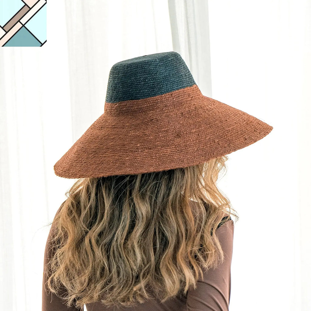 RIRI DUO Jute Straw Hat, in Burnt Sienna & Black by BrunnaCo BRUNNA CO