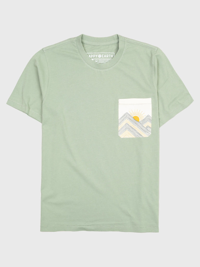 Rainbow Mountains Pocket Tee by Happy Earth Happy Earth