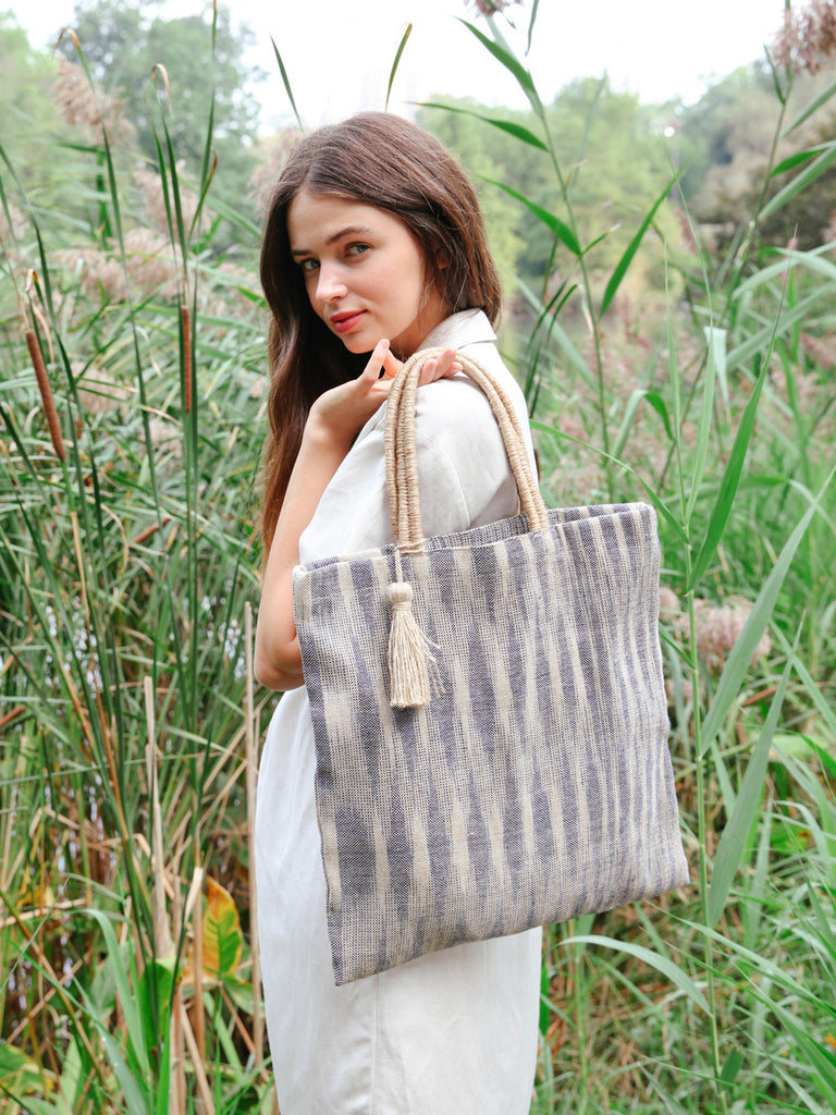 Nadi Jute Tote Bag - Blue by KORISSA KORISSA