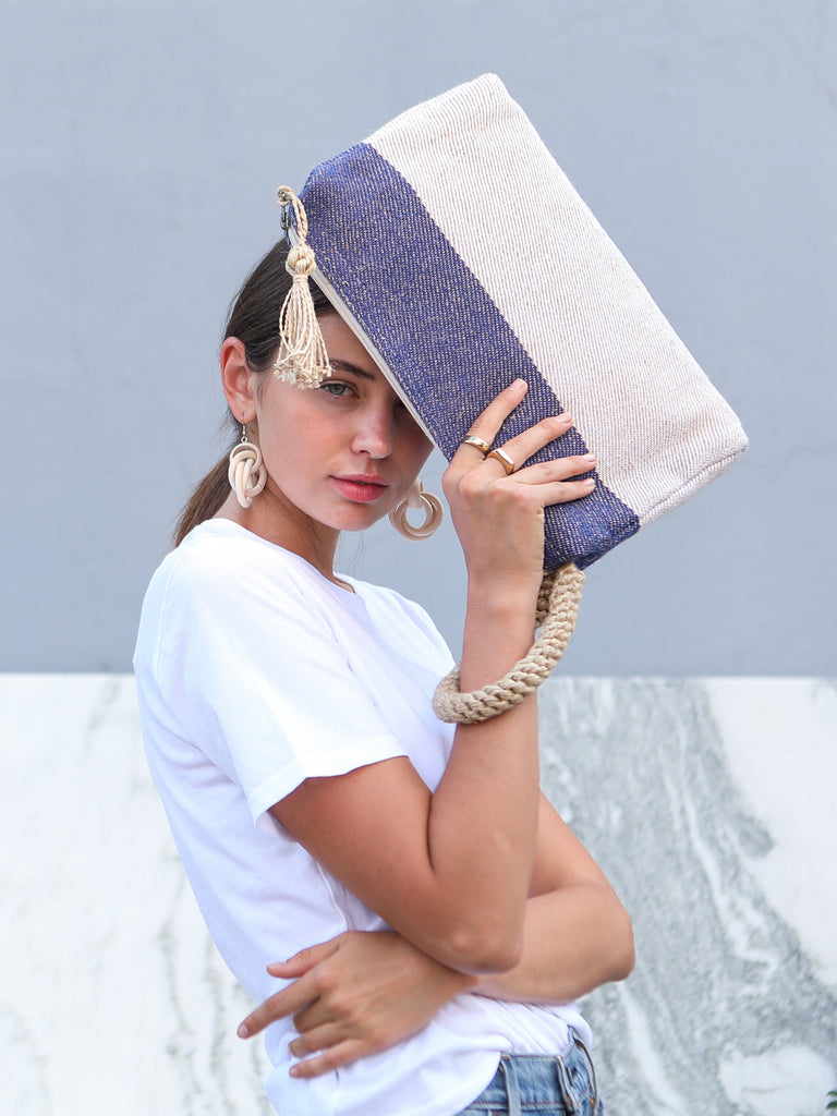 Block A Clutch - Blue by KORISSA KORISSA