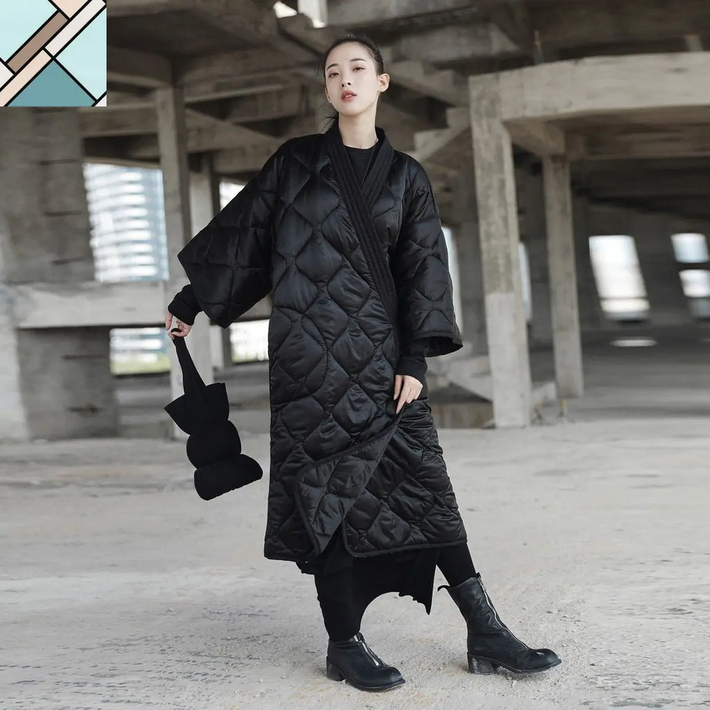 Satoko V-collar Quilted Coat by Marigold Shadows MARIGOLD SHADOWS