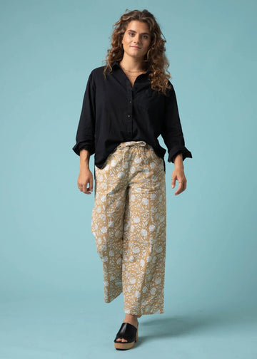 Shore Pant - Floral Escape in Baked Clay & Olive Oil by And For Good And For Good