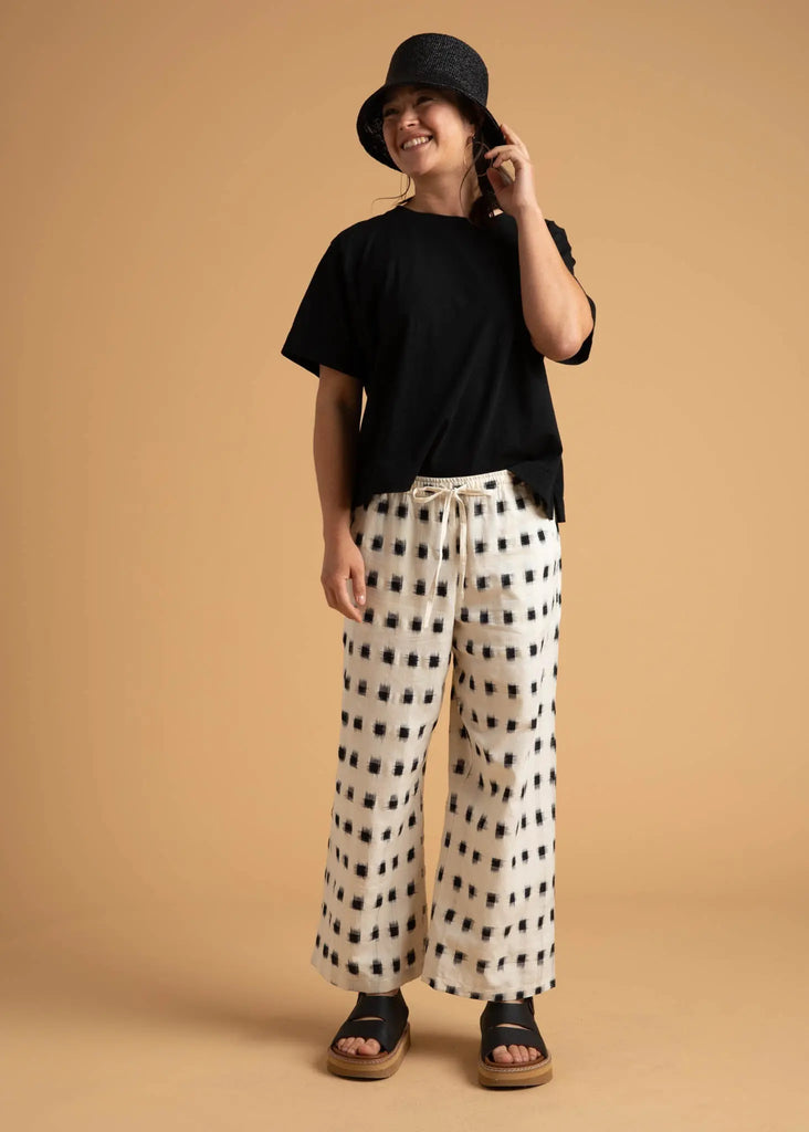 Shore Pant - Ikat Squares by And For Good And For Good