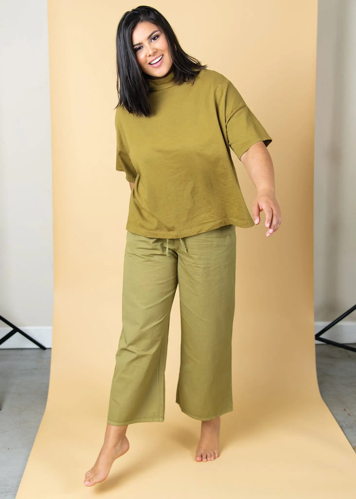 Shore Pant - Olive Oil Twill by And For Good And For Good