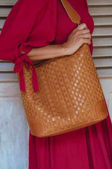 Soho Lane Woven Leather Shoulder Bag by Bali ELF Bali ELF