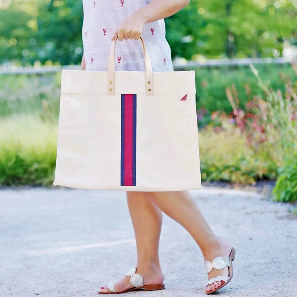 Striped Box Tote Bag by ShoreBags ShoreBags