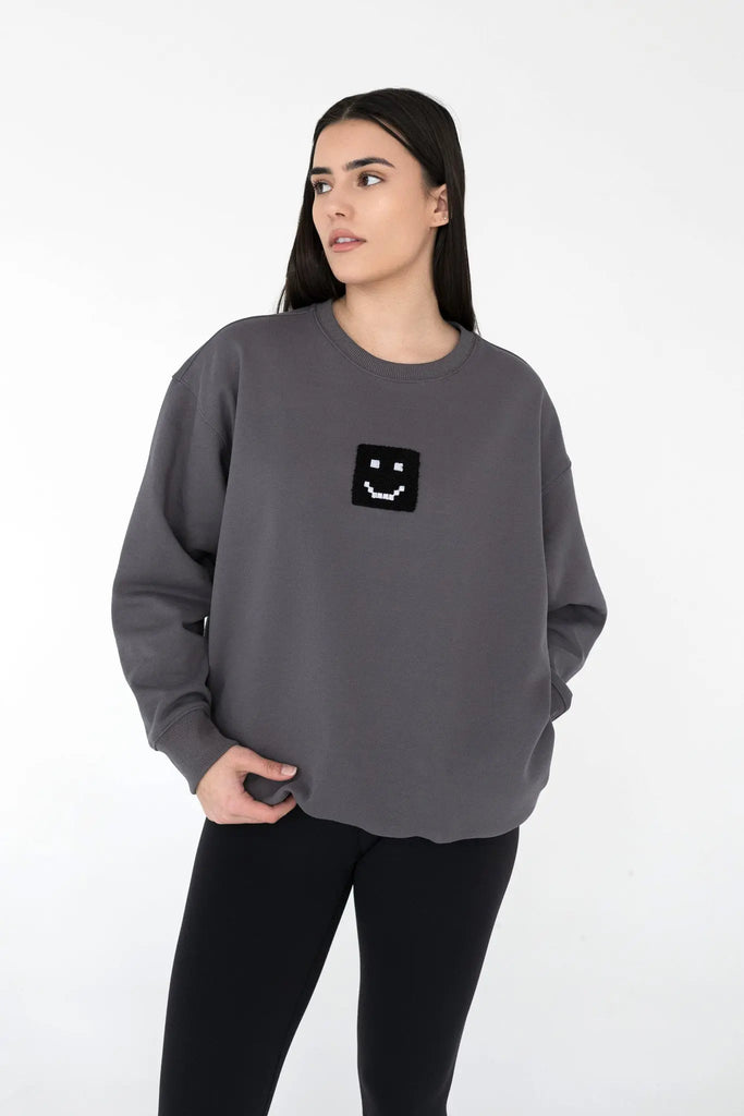 SuperSoft™ Pixel Charcoal Sweatshirt by Amoo Amoo