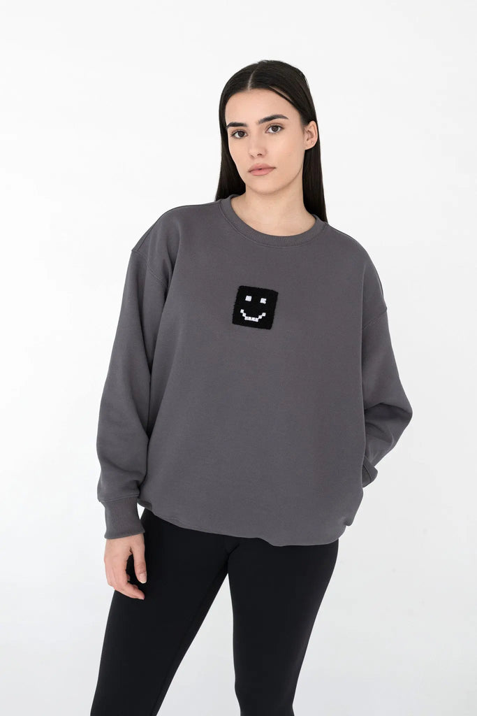 SuperSoft™ Pixel Charcoal Sweatshirt by Amoo Amoo