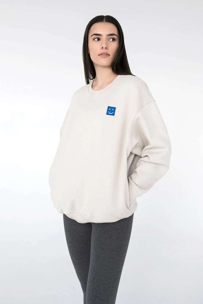 SuperSoft™ Pixel Fog Grey Sweatshirt by Amoo Amoo